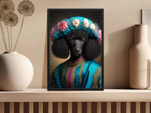 Turquoise Taffeta Black Poodle Wall Art Poster-Art-Dog Art, Dog Dad Gifts, Dog Mom Gifts, Home Decor, Poodle, Poster-5