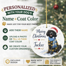 Load image into Gallery viewer, Poodle Dog Ornament - Watercolor Artwork Merry Christmas Design - Personalized with Name-Christmas Ornament-Christmas,Personalize Artwork,Poodle-2