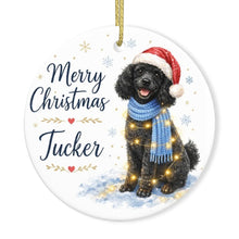 Load image into Gallery viewer, Poodle Dog Ornament - Watercolor Artwork Merry Christmas Design - Personalized with Name-Christmas Ornament-Christmas,Personalize Artwork,Poodle-3