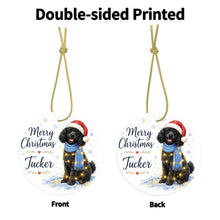 Load image into Gallery viewer, Poodle Dog Ornament - Watercolor Artwork Merry Christmas Design - Personalized with Name-Christmas Ornament-Christmas,Personalize Artwork,Poodle-5