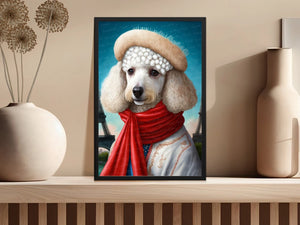 Parisian Fantasy White Poodle Wall Art Poster-Art-Dog Art, Dog Dad Gifts, Dog Mom Gifts, Home Decor, Poodle, Poster-5