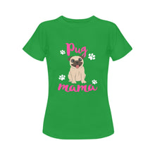 Load image into Gallery viewer, Proud Pug Mama Women&#39;s Cotton T-Shirt - 5 Colors-Apparel-Apparel, Pug, Shirt, T Shirt-10