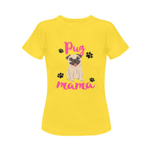 Load image into Gallery viewer, Proud Pug Mama Women&#39;s Cotton T-Shirt - 5 Colors-Apparel-Apparel, Pug, Shirt, T Shirt-8