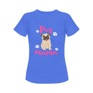 Proud Pug Mama Women's Cotton T-Shirt - 5 Colors-Apparel-Apparel, Pug, Shirt, T Shirt-9
