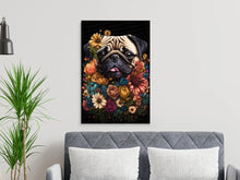 Load image into Gallery viewer, Blooming Whimsy Floral Pug Wall Art Poster-Art-Dog Art, Dog Dad Gifts, Dog Mom Gifts, Home Decor, Poster, Pug-7