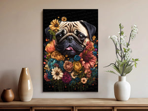 Blooming Whimsy Floral Pug Wall Art Poster-Art-Dog Art, Dog Dad Gifts, Dog Mom Gifts, Home Decor, Poster, Pug-8