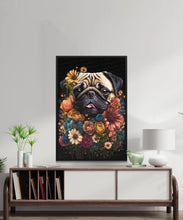 Load image into Gallery viewer, Blooming Whimsy Floral Pug Wall Art Poster-Art-Dog Art, Dog Dad Gifts, Dog Mom Gifts, Home Decor, Poster, Pug-2