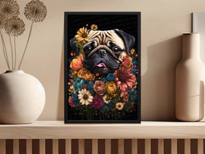 Blooming Whimsy Floral Pug Wall Art Poster-Art-Dog Art, Dog Dad Gifts, Dog Mom Gifts, Home Decor, Poster, Pug-3