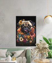Load image into Gallery viewer, Blooming Whimsy Floral Pug Wall Art Poster-Art-Dog Art, Dog Dad Gifts, Dog Mom Gifts, Home Decor, Poster, Pug-4