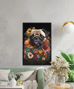 Blooming Whimsy Floral Pug Wall Art Poster-Art-Dog Art, Dog Dad Gifts, Dog Mom Gifts, Home Decor, Poster, Pug-4