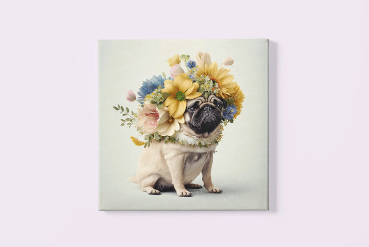 Blooming Whimsy Floral Pug Wall Art Poster-Art-Dog Art, Dog Dad Gifts, Dog Mom Gifts, Home Decor, Poster, Pug-3