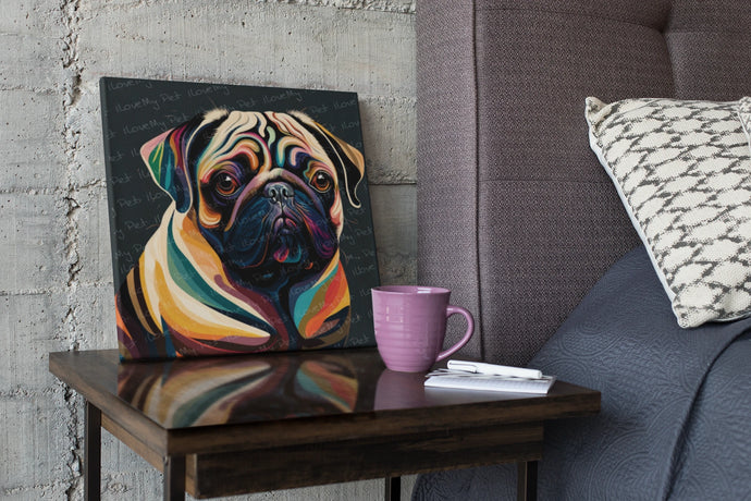 Chromatic Contemplation Cubist Pug Wall Art Poster-Art-Dog Art, Dog Dad Gifts, Dog Mom Gifts, Home Decor, Poster, Pug-1