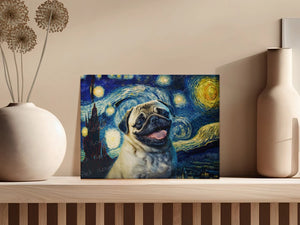 Starry Night Serenade Pug Wall Art Poster-Art-Dog Art, Dog Dad Gifts, Dog Mom Gifts, Home Decor, Poster, Pug-5