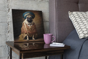 Turban Maharaja Fawn Pug Wall Art Poster-Art-Dog Art, Home Decor, Poster, Pug-5