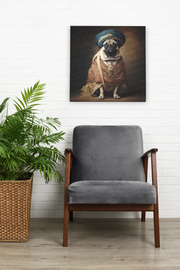 Turban Maharaja Fawn Pug Wall Art Poster-Art-Dog Art, Home Decor, Poster, Pug-8