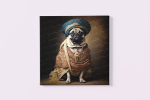 Turban Maharaja Fawn Pug Wall Art Poster-Art-Dog Art, Home Decor, Poster, Pug-3