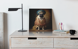 Turban Maharaja Fawn Pug Wall Art Poster-Art-Dog Art, Home Decor, Poster, Pug-6