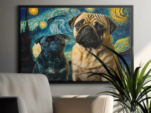 Galaxy Guardians Fawn and Black Pug Wall Art Poster-Art-Dog Art, Dog Dad Gifts, Dog Mom Gifts, Home Decor, Poster, Pug, Pug - Black-2