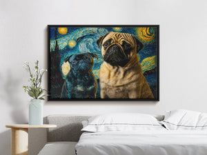 Galaxy Guardians Fawn and Black Pug Wall Art Poster-Art-Dog Art, Dog Dad Gifts, Dog Mom Gifts, Home Decor, Poster, Pug, Pug - Black-4