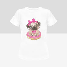Load image into Gallery viewer, Pug of Tea Women&#39;s Cotton T-Shirt-Apparel-Apparel, Pug, Shirt, T Shirt-White-Small-1