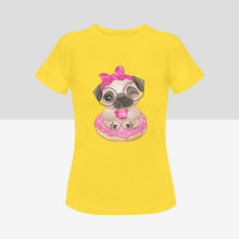 Load image into Gallery viewer, Pug of Tea Women&#39;s Cotton T-Shirt-Apparel-Apparel, Pug, Shirt, T Shirt-Yellow-Small-2