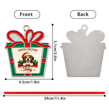 Load image into Gallery viewer, Beagle Christmas Ornament - Gift Box Design - Personalized with Name-Christmas Ornament-Beagle,Christmas,Personalize Artwork-6