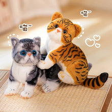 Load image into Gallery viewer, Realistic Bengal Cat Plush - Brown Marbled Tabby Coat - Cute flat-face Kitten-17