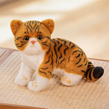 Load image into Gallery viewer, Realistic Bengal Cat Plush - Brown Marbled Tabby Coat - Cute flat-face Kitten-Yellow stripe-26cm-1