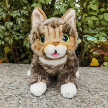 Load image into Gallery viewer, Realistic Brown Tabby and White Cat Stuffed Animal - Cheeky Tongue-Out Cutie-Stuffed Animals-Cats,Stuffed Animal,Tabby Cat-3