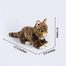 Load image into Gallery viewer, Realistic Brown Tabby and White Cat Stuffed Animal - Cheeky Tongue-Out Cutie-Stuffed Animals-Cats,Stuffed Animal,Tabby Cat-17.5" length-9