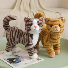 Load image into Gallery viewer, Realistic Brown Tabby and White Cat Stuffed Animal - Interested Standing Pose-2
