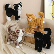 Load image into Gallery viewer, Realistic Brown Tabby and White Cat Stuffed Animal - Interested Standing Pose-15