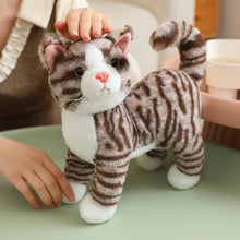 Load image into Gallery viewer, Realistic Brown Tabby and White Cat Stuffed Animal - Interested Standing Pose-19