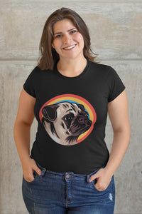 Retro Pug Love Women's Cotton T-Shirts - 5 Colors-Apparel-Apparel, Pug, Shirt, T Shirt-11