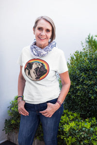 Retro Pug Love Women's Cotton T-Shirts - 5 Colors-Apparel-Apparel, Pug, Shirt, T Shirt-2