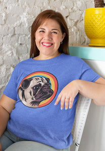 Retro Pug Love Women's Cotton T-Shirts - 5 Colors-Apparel-Apparel, Pug, Shirt, T Shirt-5