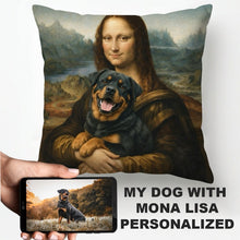 Load image into Gallery viewer, My Rottweiler with Mona Lisa - Personalized Pillowcase-Home Decor-Dog Dad Gifts,Dog Memorial Gifts,Dog Mom Gifts,Home Decor,Personalize Artwork,Pillows,Rottweiler-1