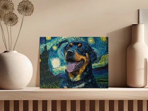 Starry Night Serenade Rottweiler Wall Art Poster-Art-Dog Art, Dog Dad Gifts, Dog Mom Gifts, Home Decor, Poster, Rottweiler-5