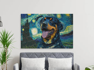 Starry Night Serenade Rottweiler Wall Art Poster-Art-Dog Art, Dog Dad Gifts, Dog Mom Gifts, Home Decor, Poster, Rottweiler-7