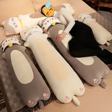 Load image into Gallery viewer, Long White Cat Plush Body Pillow - Swirly Pink Cheeks - Large to Super Giant Size-Home Decor-Cats,Home Decor,Pillows,Stuffed Animal,White Cat-5