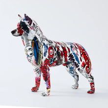 Load image into Gallery viewer, Hydro Dip Graffiti Art Standing Husky Statue-Home Decor-Dog Dad Gifts,Dog Memorial Gifts,Dog Mom Gifts,Home Decor,Siberian Husky,Statue-Grafitti Art - White-12
