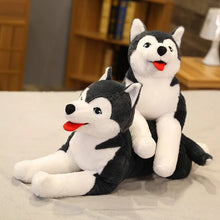 Load image into Gallery viewer, Large Black and White Husky Stuffed Animal Plush Toy-3
