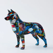 Load image into Gallery viewer, Hydro Dip Graffiti Art Standing Husky Statue-Home Decor-Dog Dad Gifts,Dog Memorial Gifts,Dog Mom Gifts,Home Decor,Siberian Husky,Statue-Grafitti Art - Blue-13