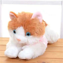 Load image into Gallery viewer, Realistic Orange and White Cat Stuffed Animal - Meowing Sound with Blue Eyes with Pink Bow-Stuffed Animals-Cat Memorial Gifts,Cats,Orange and White Cat,Stuffed Animal-1