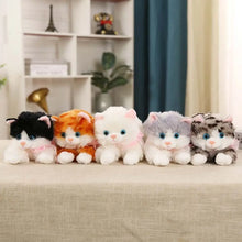 Load image into Gallery viewer, Realistic Persian Cat Plushie - White - Meowing Sound with Blue Eyes with Pink Bow-Stuffed Animals-Cat Memorial Gifts,Cats,Persian Cat,Stuffed Animal-9