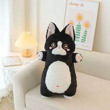 Load image into Gallery viewer, Adorable Black and White Cat Plush Toy and Pillow - Pixie Heart Kitty-Stuffed Animals-Black and White Cat,Cats,Home Decor,Pillows,Stuffed Animal-12
