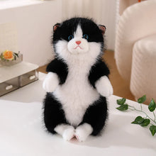 Load image into Gallery viewer, Realistic Black and White Cat Plush Toy - Fluffy Sitting Cat Stuffed Animal-Stuffed Animals-Black and White Cat,Cat Memorial Gifts,Cats,Stuffed Animal-14