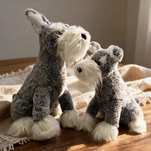 Load image into Gallery viewer, Schnauzer Stuffed Animal Plush Toy - Realistic Sitting Salt and Pepper Schnauzer-3
