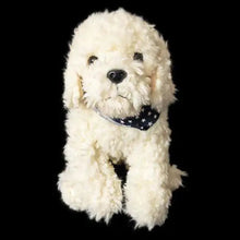 Load image into Gallery viewer, Realistic Lifelike White Goldendoodle Stuffed Animal Plush Toy - Star Print Bandana-2
