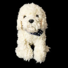 Load image into Gallery viewer, Realistic Lifelike White Labradoodle Stuffed Animal Plush Toy - Star Print Bandana-2